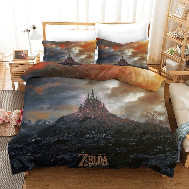 Legend of Zelda Bedding Set 3 Piece Duvet Cover Quilt Cover Pillowcases Gift3-Piece Bedding Set (1 Duvet Cover + 2 Pillow Shams)