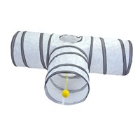 Ioensy - Tubo Plegable De Túnel Para Gatos De 3 Vías Con Pelota De Juego Para Gatos, Conejos, Cobayas