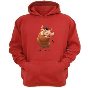 Genérico - Polerón Canguro Jabalí El Rey De La Selva Rojo Talla S Unisex