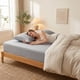 thumbnail image 5 of Sábana Ajustable, Sábanas de Cama de Poliéster con Ondas para Máxima Comodidad y Durabilidad en Cualquier Configuración de Dormitorio Gris Claro 78.0x79.9 pulgadas, 5 of 5