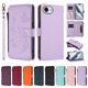 thumbnail image 3 of Funda Cartera Mariposa para [iPhone 17e/iPhone 16e] con Soporte y Cremallera Morado claro, 3 of 6