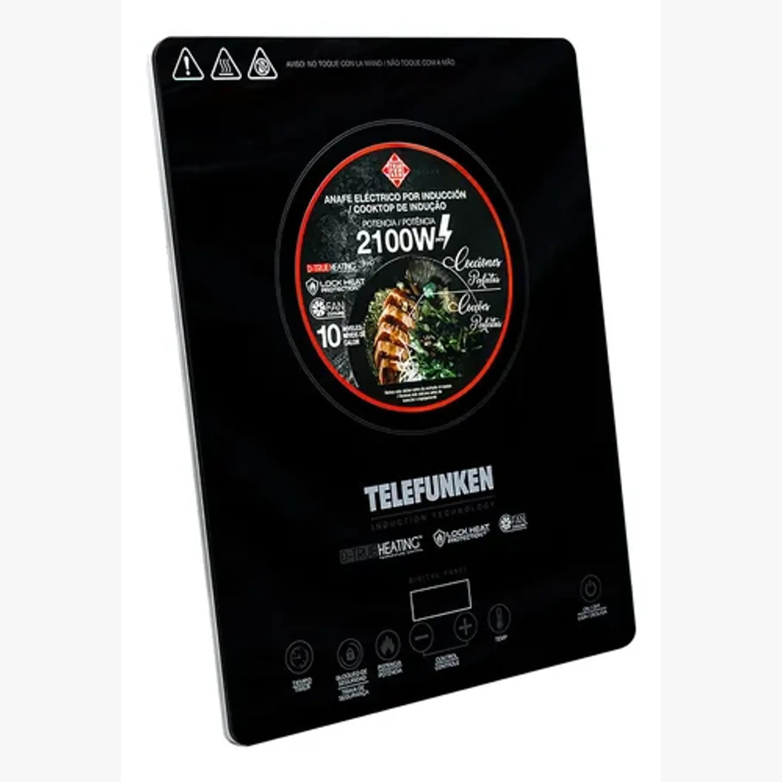 Cocinilla Eléctrica Por Inducción Telefunken Tf Ai9000 220v 2100w Potencia Táctil Vidrio