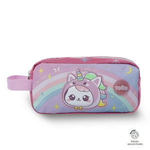 Estuche Escolar Niña 2 Cuerpos Magic Spark Grande Rosado Totto