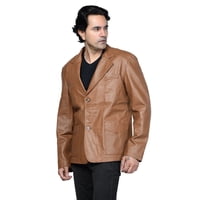 Saco Deportivo Sharo Llc Cuero Marrón Suave Hombre