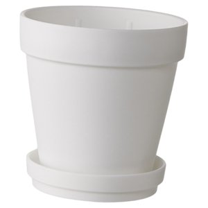 Ioensy - Maceta Resistente Con Platillo Para Suculentas, Manualidades, Recuerdo De Boda, Color Blanco