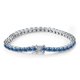 thumbnail image 1 of Pulseras de Tenis de Moissanita Azul Real de 3 Mm Corte Redondo Color D Claridad VVS1 Diamante Pulseras de Tenis Pulseras de Plata Esterlina S925 para Mujer (6-9 Pulgadas), 1 of 6