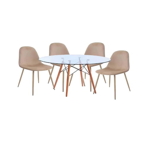 Moadchile - Comedor Paris Redondo Para 4 Personas 80Cm Beige