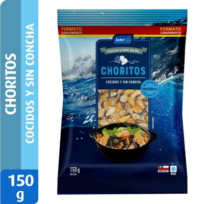 Choritos Cocidos Y Sin Concha 150 G Lider