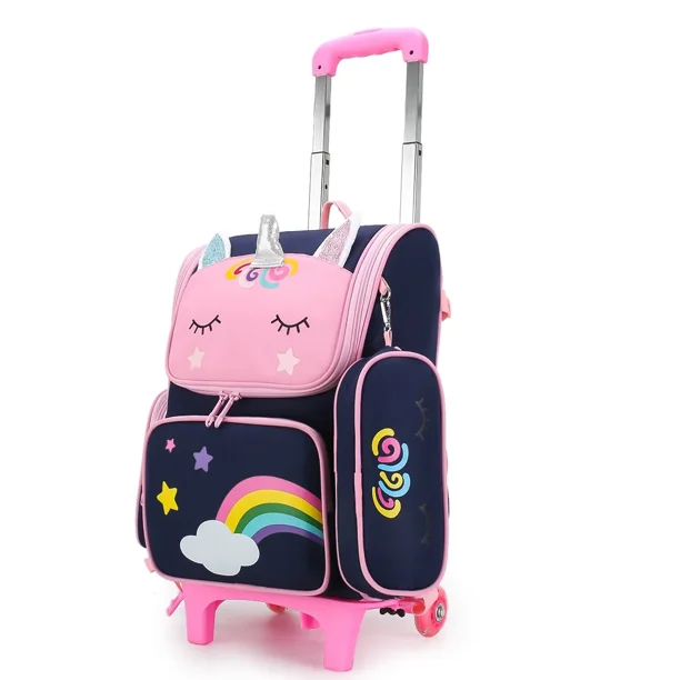 Children's trolley schoolbag cute cartoon girl schoolbag primary school student backpack primary school student backpack