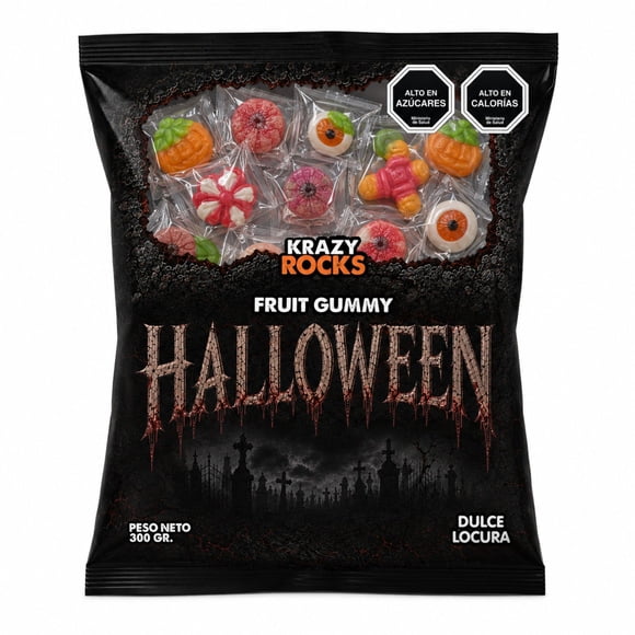 Gomitas Frutales Halloween Dulce Locura, 300 g