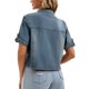 thumbnail image 3 of INSPIRE CHIC Chaqueta de Jean Recortada de Manga Corta con Cuello Vuelto Casual de Mezclilla para Mujeres de Regreso a Clases S Gris Azul, 3 of 6