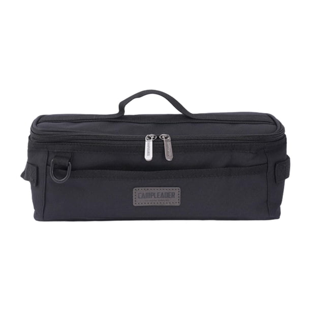 Bolsa De Almacenamiento De Herramientas Para Acampar, Bolsa De Transporte Portátil Con Doble Cremallera Y Boca Abierta, Color Negro