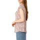 thumbnail image 4 of INSPIRE CHIC Blusa Floral de Regreso a Clases para Mujer, Manga Corta, Chifón, Casual, con Volantes, Rosa XL, 4 of 7