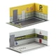 thumbnail image 5 of 2 Piezas 1:32 Estacionamiento Modelo Coche Diecast Garaje Escena Estilo I, 5 of 5