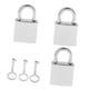 thumbnail image 1 of Lote De 3 Mini Candados Cuadrados Key Lock Plata, 1 of 3
