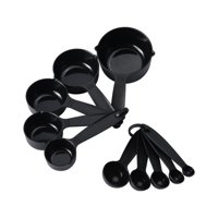 Xmhytop Cucharas Y Tazas De Medición De Plástico Set De 10 (Negro)