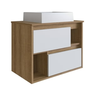 Df Home - Vanitorio Mural Nova Blanco Castaño Con Lavamanos Lvp03.077