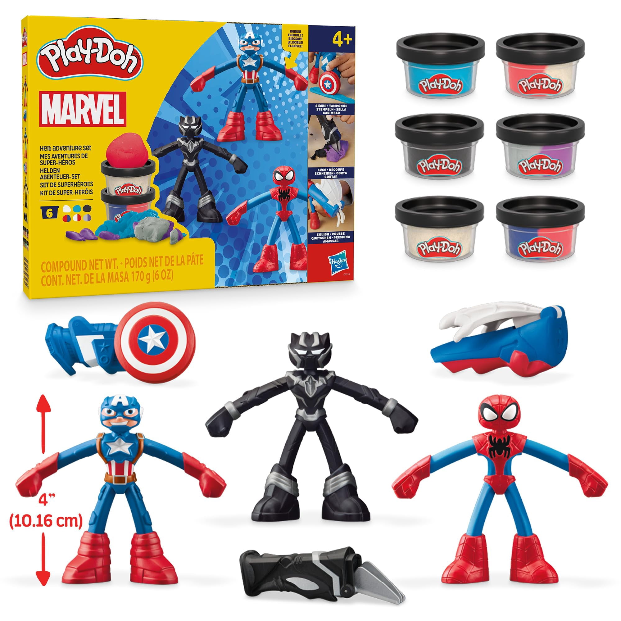 Playset Play-doh Marvel Hero Adventure Con 3 Figuras De Acción