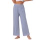 thumbnail image 1 of INSPIRE CHIC Pantalones de pijama de algodón para mujer, suaves y transpirables, pantalones de dormir con bolsillos y cintura elástica 2XL azul a rayas, 1 of 6