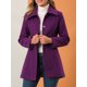 thumbnail image 5 of INSPIRE CHIC Abrigo de Invierno para Mujer con Cuello Abatible y Botonadura Simple con Bolsillos XL Púrpura, 5 of 8