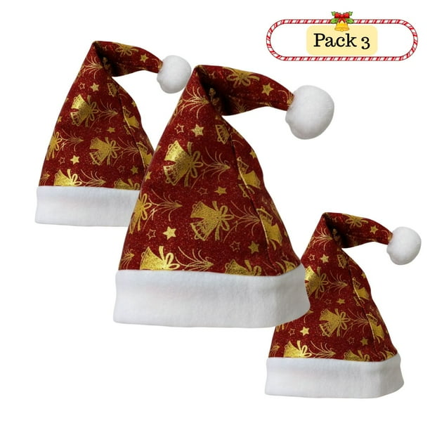 Pack 3 Gorros Viejo Pascuero Premium Navidad Festividad Diseños Varios