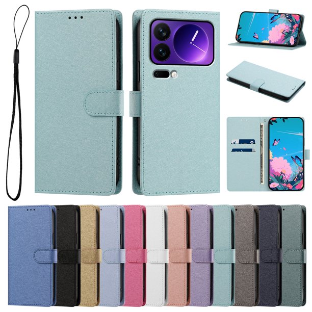 Funda Cartera de PU para Xiaomi 17 Pro con Tarjetas, Verde Menta