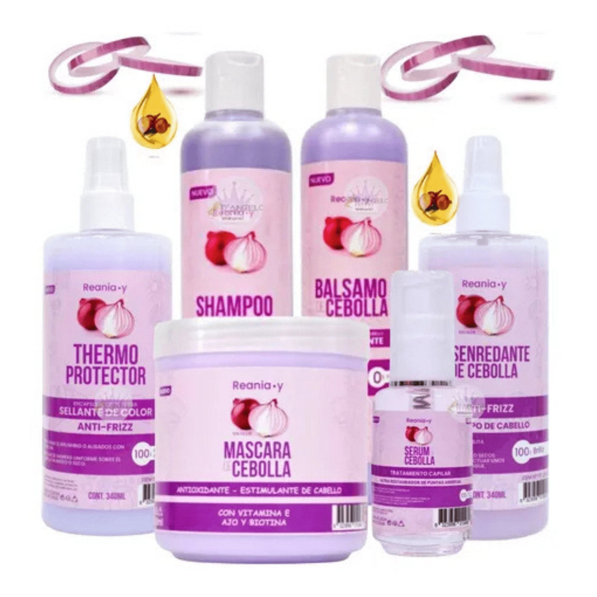 Reania-y - Shampoo Kit De Cebolla Crecimiento Capilar Anticaida Hidrata