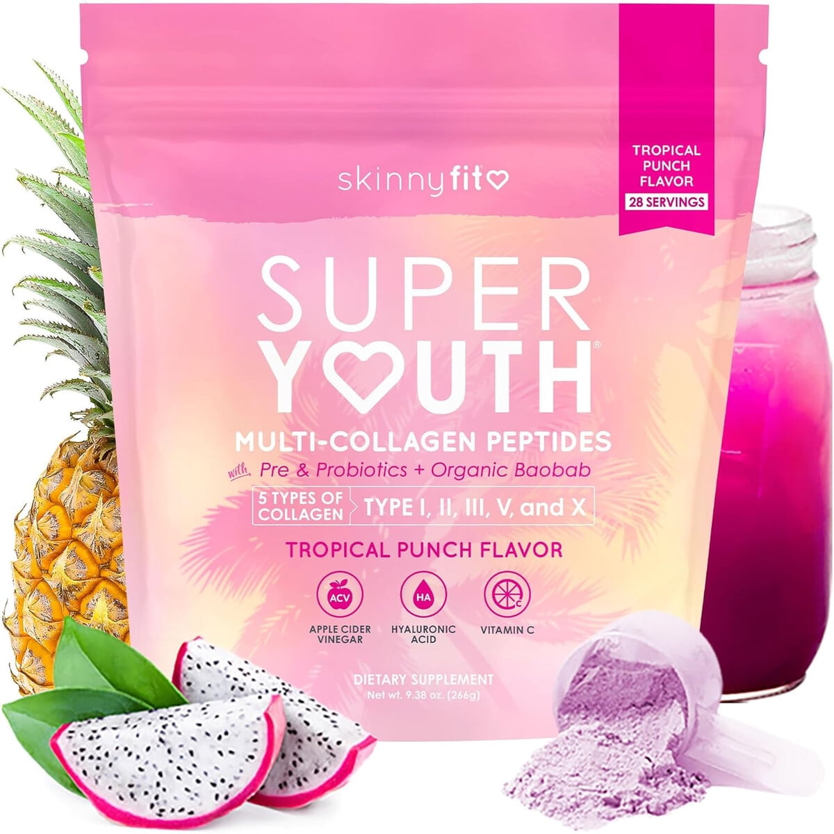 Colágeno Skinnyfit Super Youth Tropical Punch