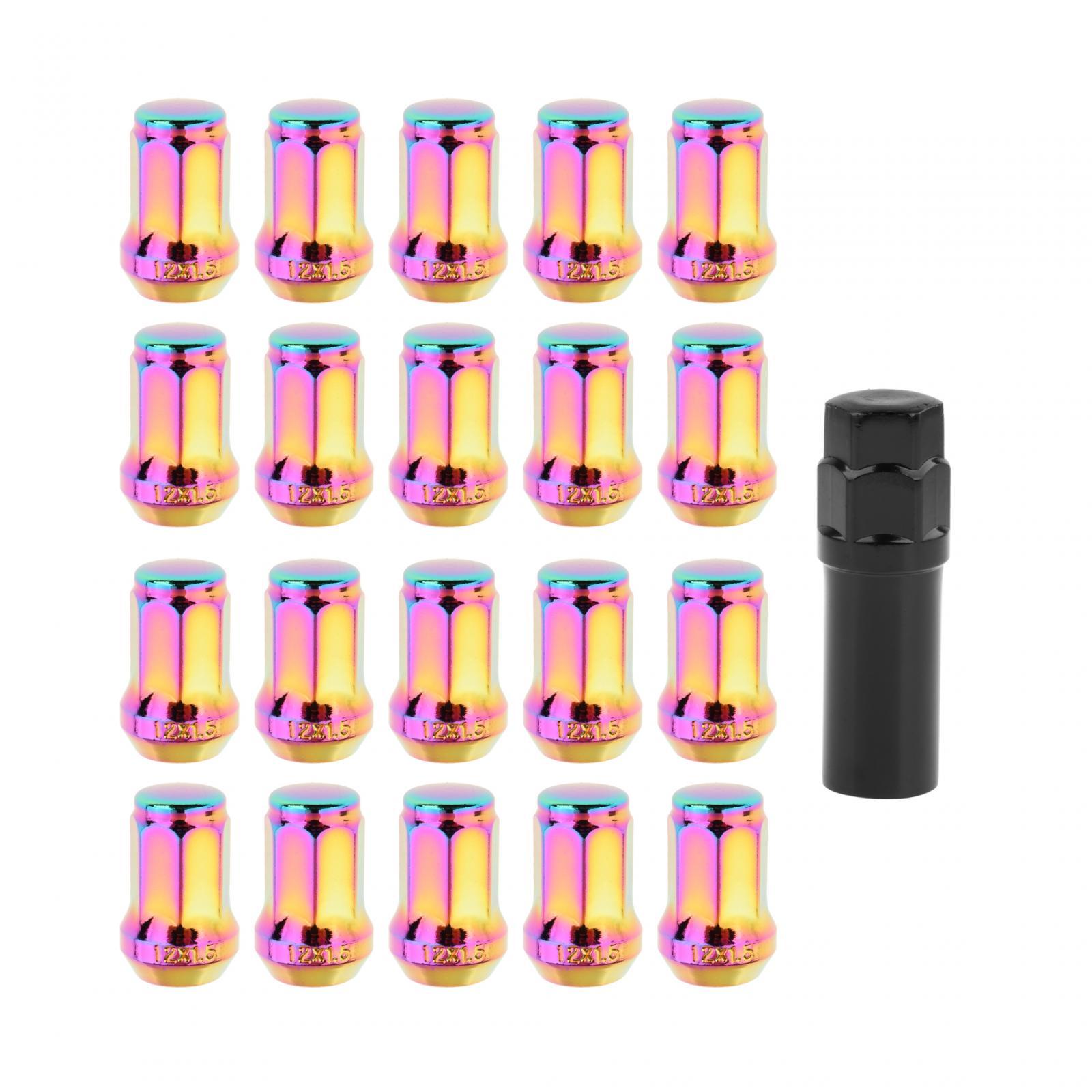Ioensy - 20 Piezas Tuercas De Rueda M12 Con Piezas De Reparación De Zócalo Accesorio Profesional Colorido M12X1.5