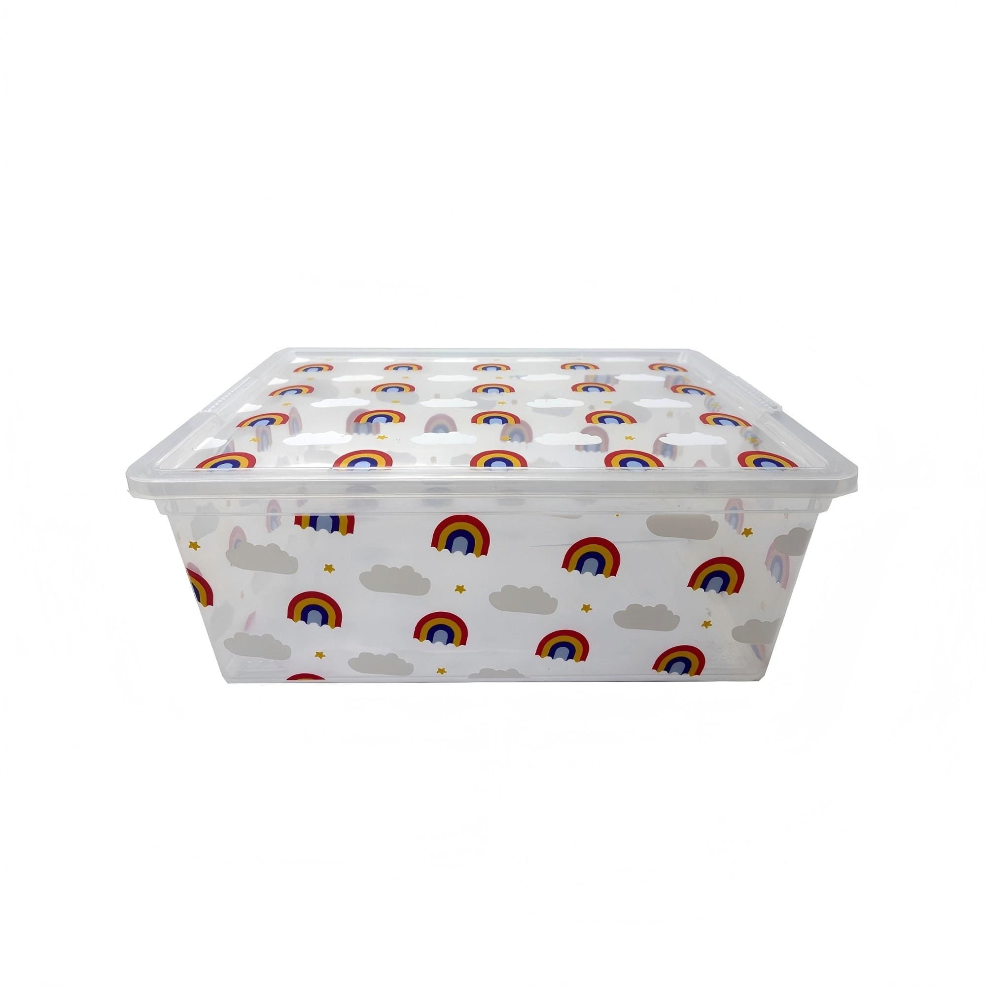 Caja Organizadora Arcoiris Niño 11.5l Kx1047-a Polietileno Transparente Haus