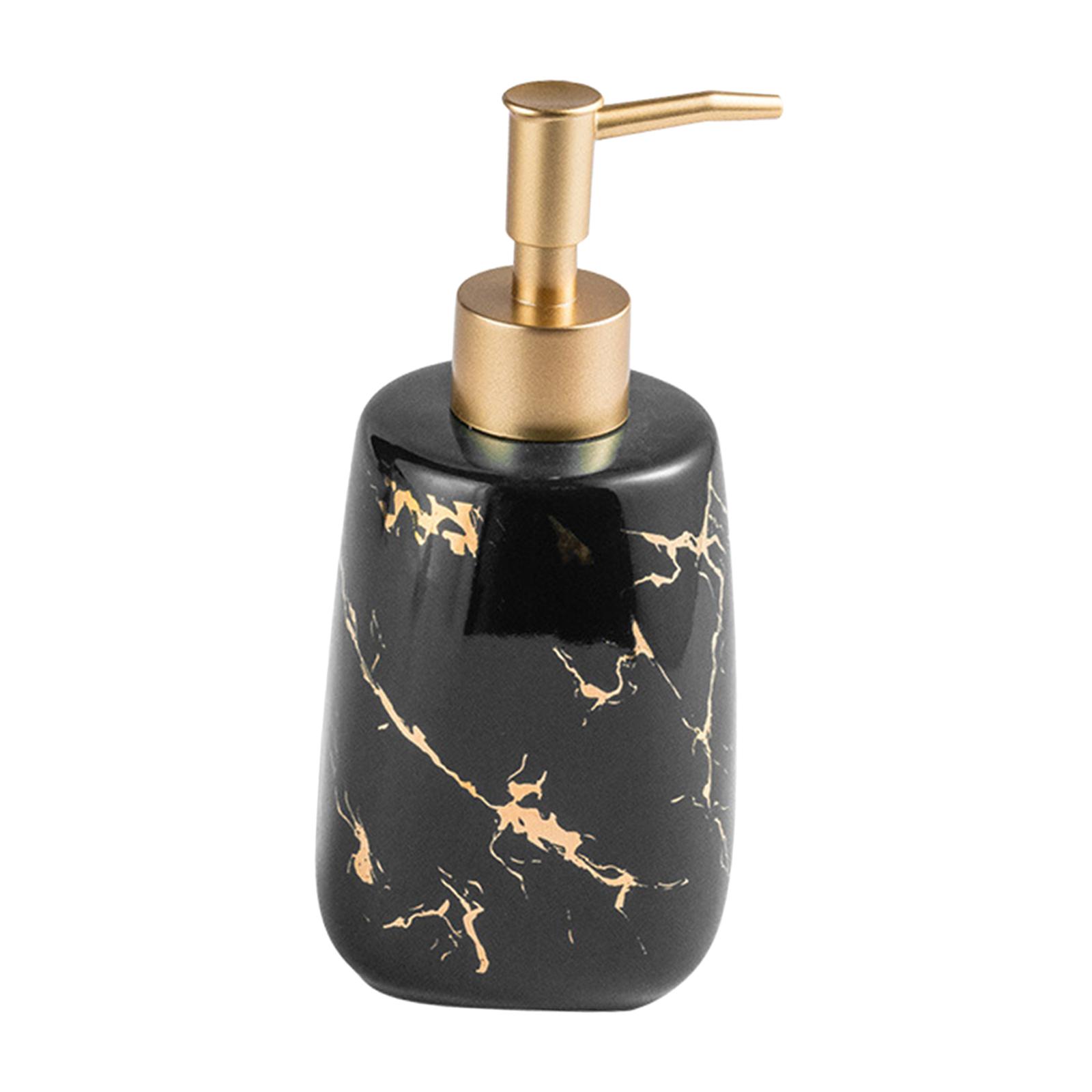 Bothyi - Dispensador De Jabón Reutilizable Con Capacidad Para 350 Ml De Bomba De Mano Líquida Botella Marmoleada Negra
