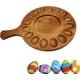 thumbnail image 1 of Bandeja para huevos rellenos de madera reversible de 16 agujeros, tabla de embutidos redonda de madera para huevos de Pascua, queso y embutidos., 1 of 7
