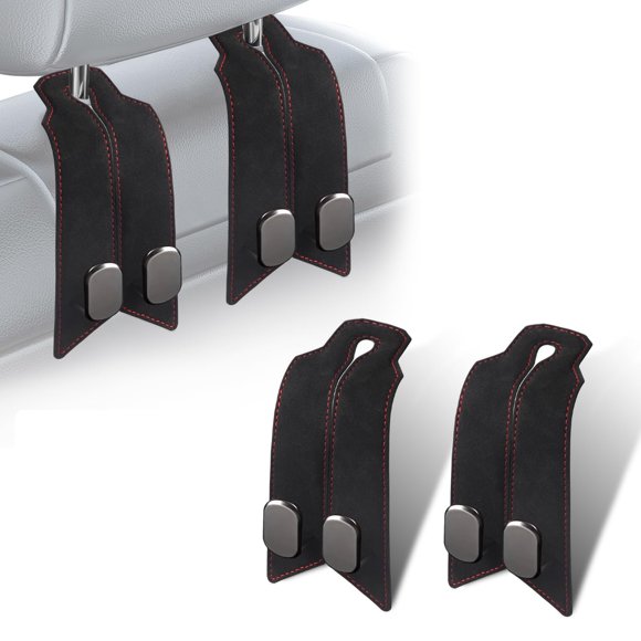 Ganchos para reposacabezas de coche atFivoy 2 unidades cuero negro