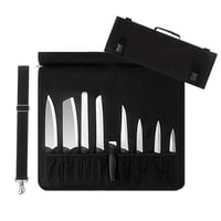 Xusx111 - Bolsa De Cuchillo De Cocinero Con Ranuras Puede Sostener Cuchillos,Bolsa De Cuchillo Duradera Con Mango,Correa De Hombro Y Soporte De Bolsillo De Malla Con Cremallera (Excluyendo Herramienta
