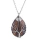 thumbnail image 1 of Healing Stones Tree of Life Necklace with Tiger Eye and Amethyst Crystals - Chakra Jewelry for Men and Women - Copper Wire Wrap Gemstone Pendant, 1 of 5