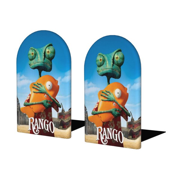 Rango Sujetalibros decorativos temáticos, tope para estantería con base antideslizante, uso dual para hogar y oficina - 2 piezas