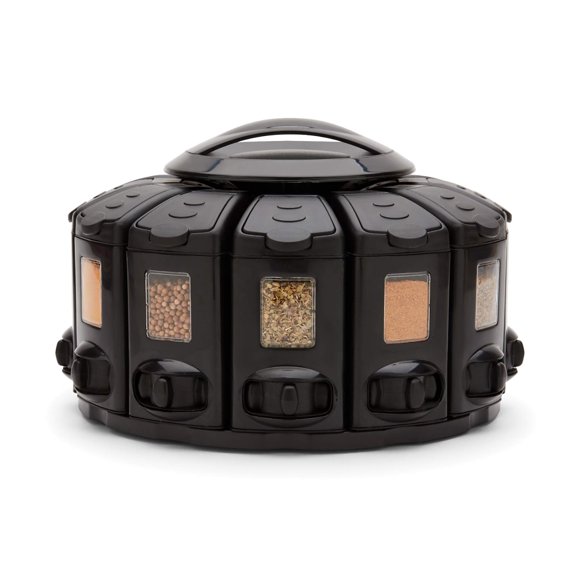 Porta Especias KitchenArt 24x24x17 cm 12 Compartimentos Negro