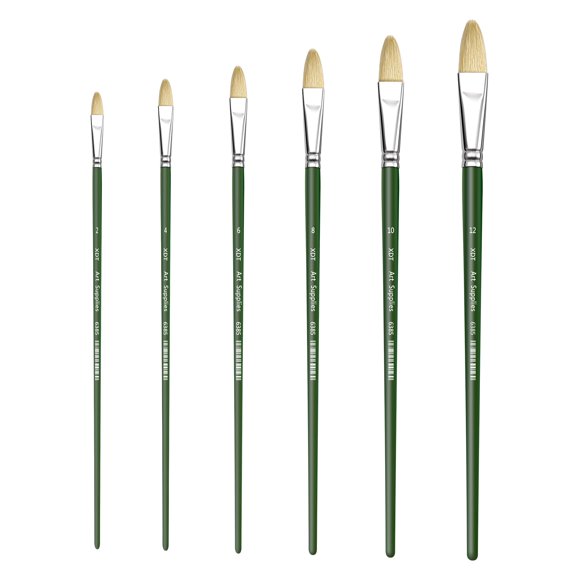 Set de 6 pinceles Filbert XDT Art Supplies #2-#12