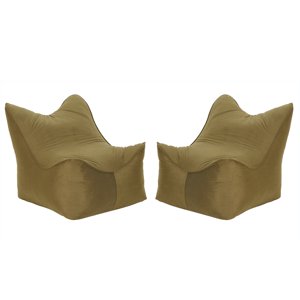 Bodevir - Set Pouf Potter 1C Felpa Verde Musgo