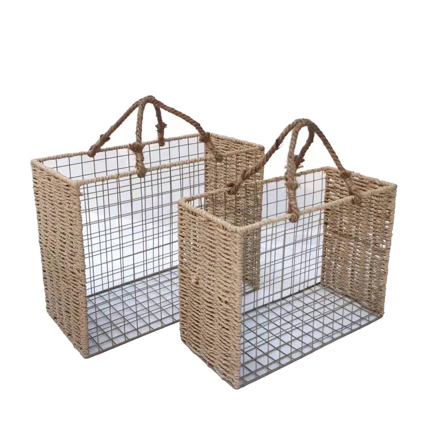 Homeessentials - Set 2 Canastos Rectangular Modelo Boho