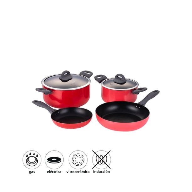 Batería de Cocina De Aluminio 6 Piezas 41Baarrro06 Arrecife Rojo