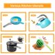 thumbnail image 3 of Juego de cocina Funpynani, 130 unidades, con ollas, sartenes y utensilios, color turquesa, 3 of 7
