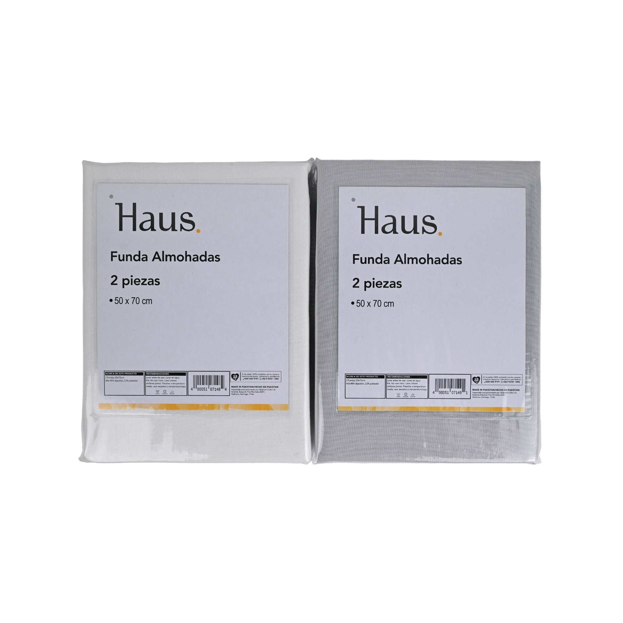 Haus - Set De 2 Fundas De Almohada 144 Hilos, Color Surtido 1 Un