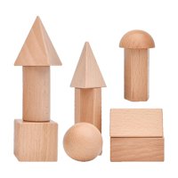 Magideal - Bloques Sólidos Geométricos De Madera, Ayuda Para La Enseñanza, Modelo Cognitivo Portátil Resistente Para Niños, Juguete De Aprendizaje Montessori Par