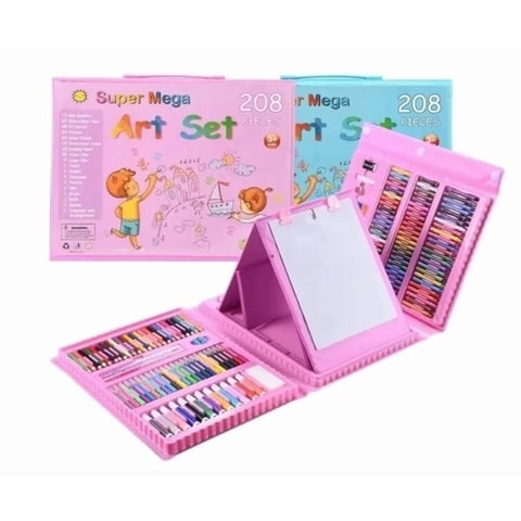 Atlas - Kit Set De Dibujo Portátil 208 Piezas Niños Rosa