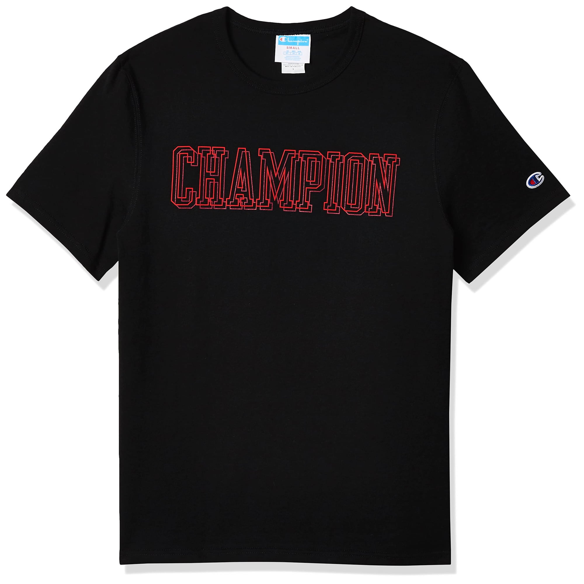 Camiseta Champion Block Logo Para Hombre Negra Talla S