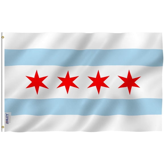 Bandera Anley City of Chicago, 90 x 150 cm, poliéster