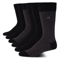 Calcetines De Vestir Calvin Klein, Paquete De 6 Unidades, Comfort Crew, Para Hombre, Negros, 7-12