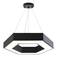 Lámpara Led Belug Colgante Hexágono Abierta 36W Luz Fría Estructura Negro