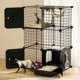 thumbnail image 1 of Recinto para Gatos PAWING de 3 Niveles en Alambre Metálico con Caja de Arena, 1 of 8